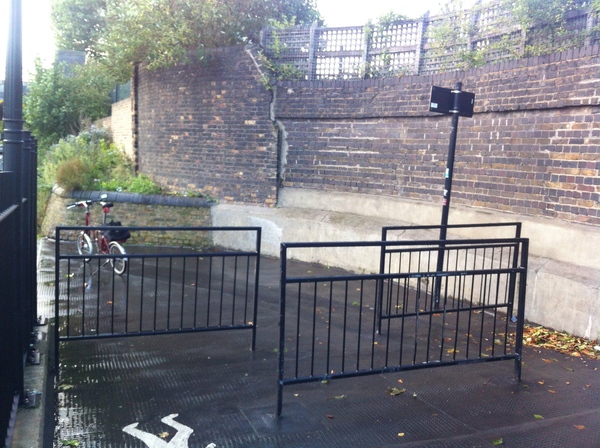 The photo for Agar Grove - Camley Street Link - barriers now passable.